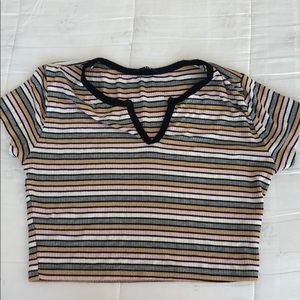 XS striped crop top